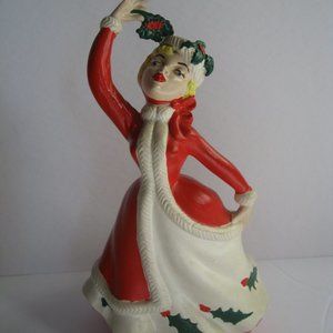 Atlantic Mold Christmas Caroler Ceramic Figurine Hand Painted Ceramic Vintage